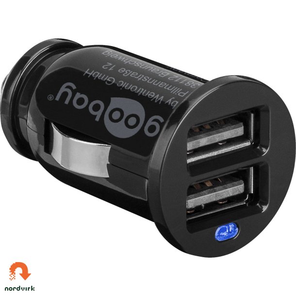 Goobay Dual USB car charger 2.1A Sort