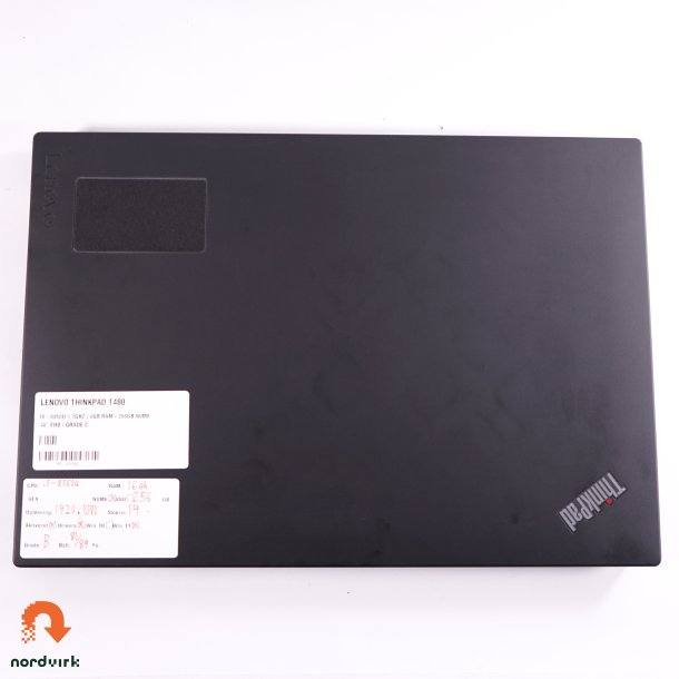 Lenovo ThinkPad T480 | i5-8350u 1.7Ghz / 16GB RAM / 256GB NVME | 14" FHD / Grade C