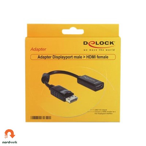 Delock Adapter Displayport 1.1 han til HDMI hun